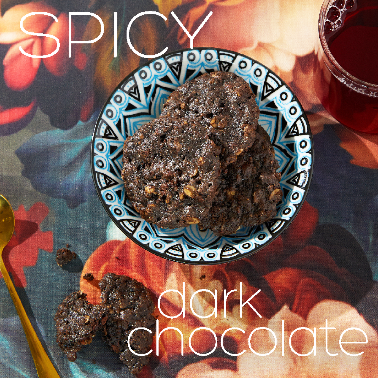 Spicy Dark Chocolate Oatmeal Cookies