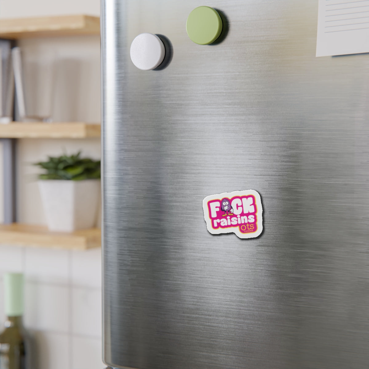 
                  
                    Die-Cut Magnet - 'F*ck Raisins' Retro Snack Parody Magnet
                  
                