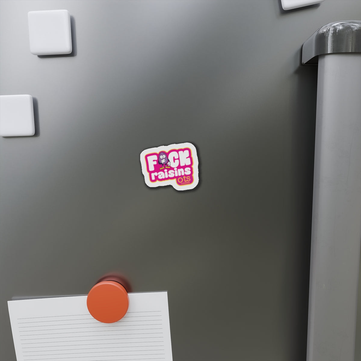 
                  
                    Die-Cut Magnet - 'F*ck Raisins' Retro Snack Parody Magnet
                  
                