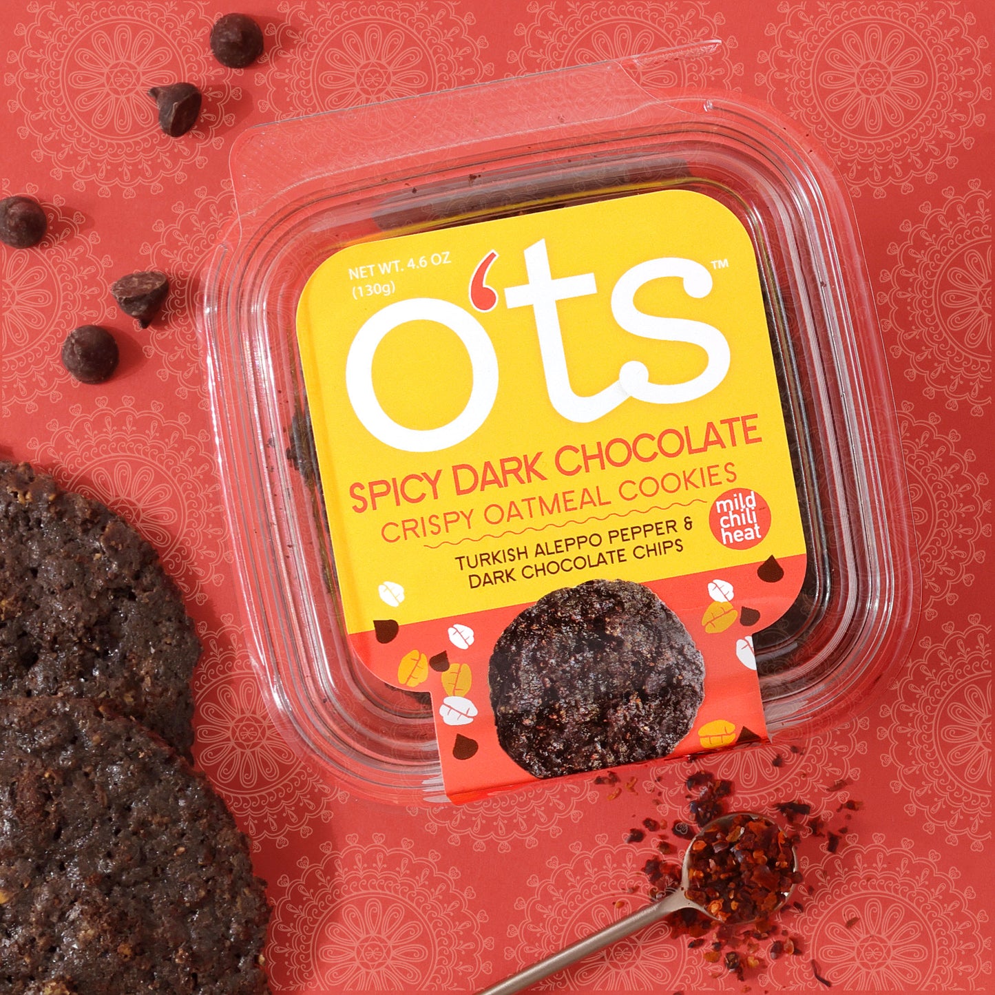 
                  
                    Spicy Dark Chocolate Oatmeal Cookies
                  
                